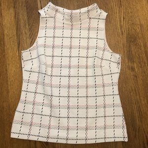 NWOT Ann Taylor Petite Plaid Mock Neck Top